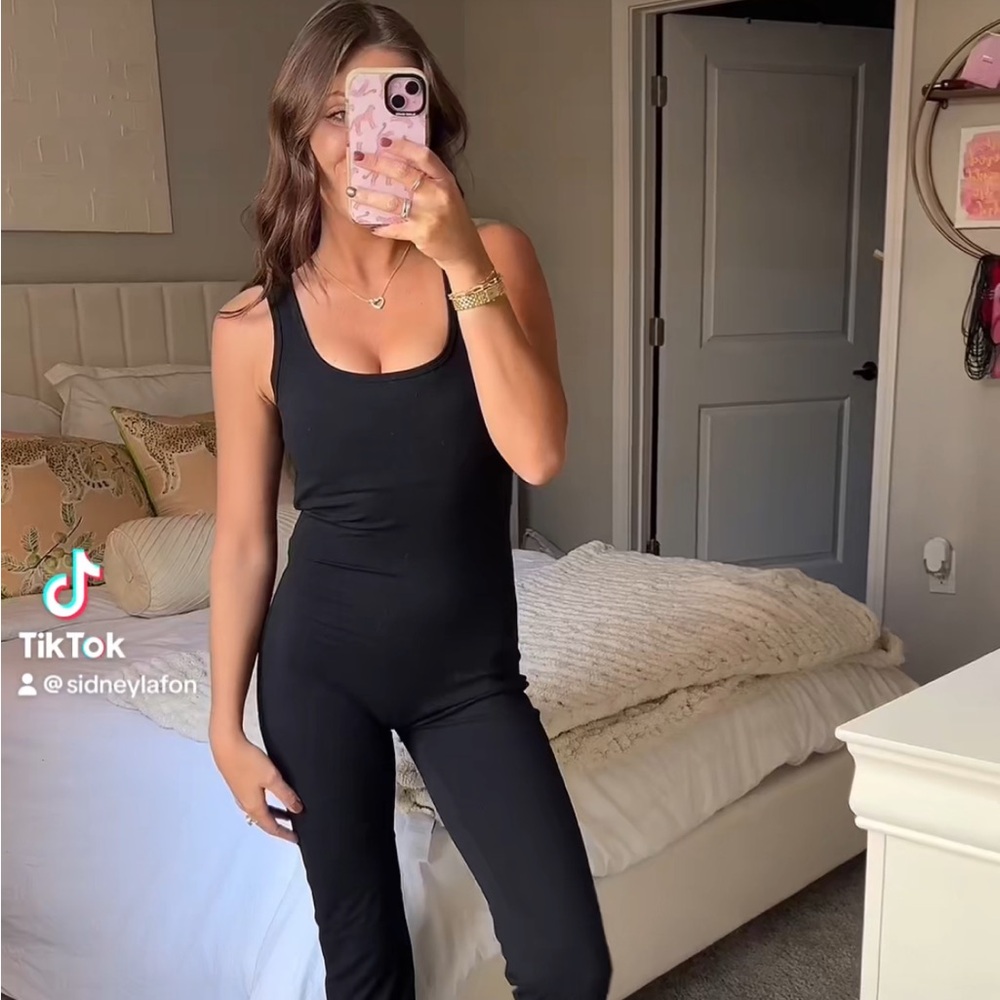 Black cut out jumpsuit